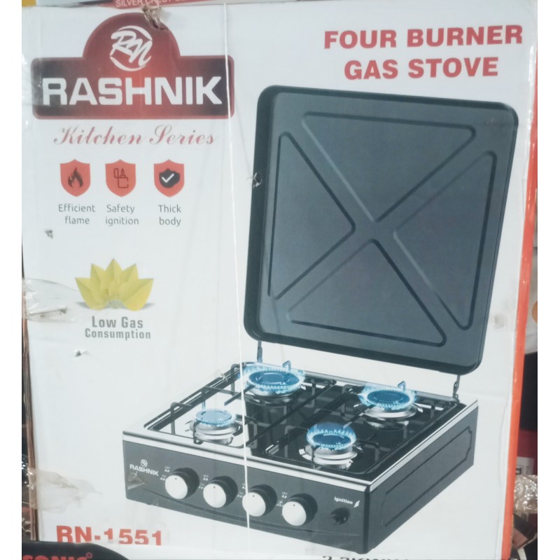 Rashnik Four Burner Gas Stove – Premium Kitchen Cooker Nigeria