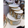 Luxury Gold Nesting Side Table Set – Modern Marble Coffee Table Nigeria